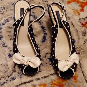 Predictions Black and White Polka Dot Heel